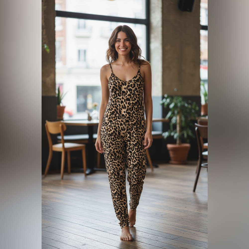 Leopard Print Jumpsuit